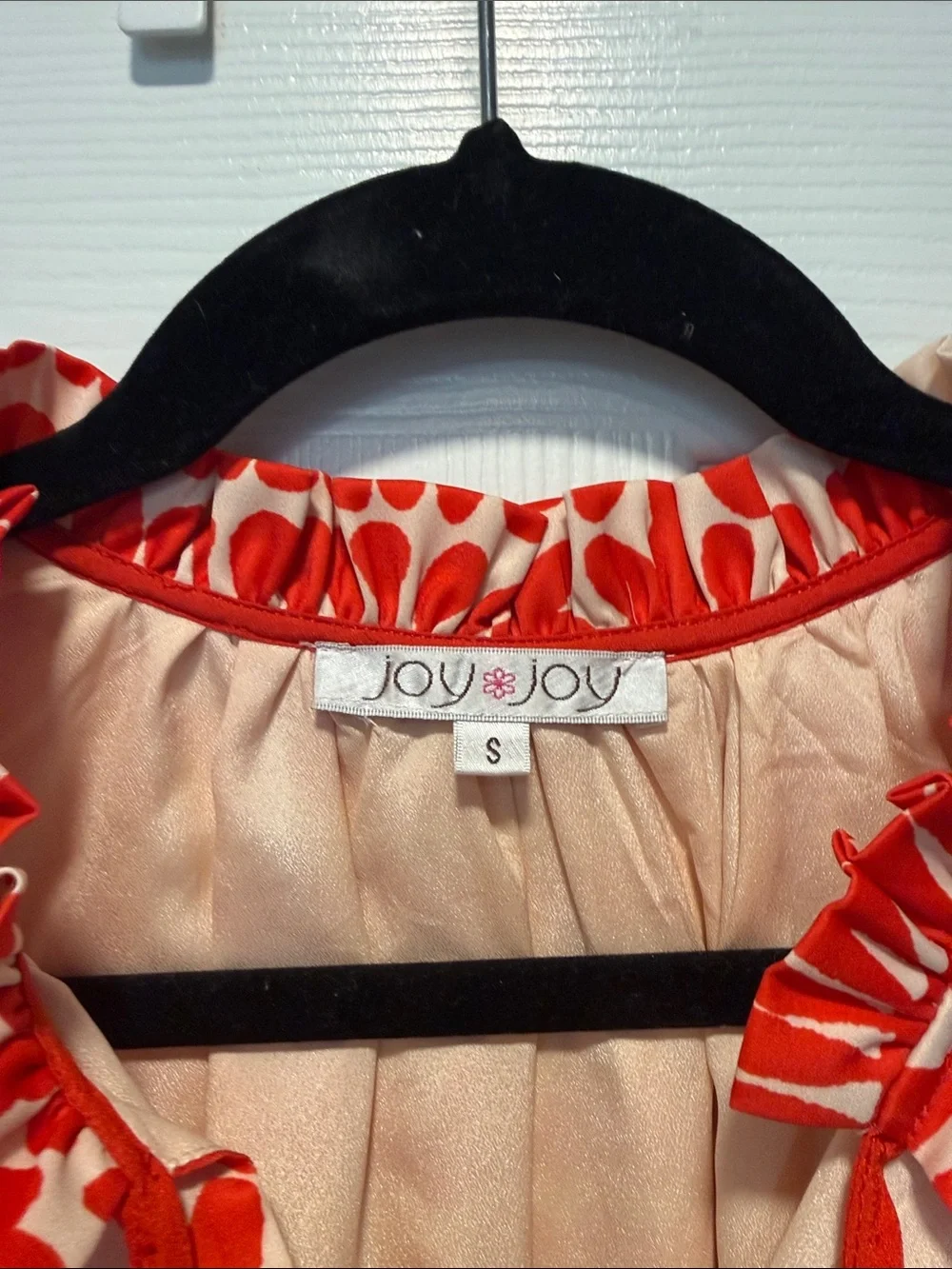 Joy Joy Red and Cream silky Tiered Swing Sundress
